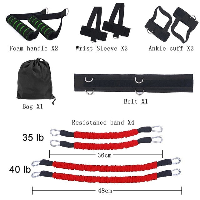 Sports Fitness Resistance Bands Set for Leg and Arm Exercises Boxing Muay Thai Home Gym Bouncing Strength Training Equipment