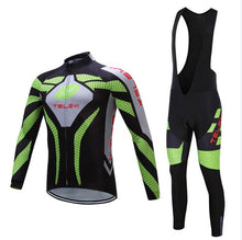 Load image into Gallery viewer, 2019 winter thermal Fleece cycling clothing Men road bike jersey bib set Sport bicycle clothes pro team suit mtb dress male kit