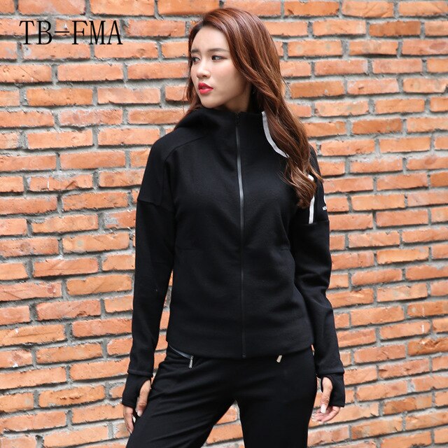 TB-FMA Yoga Shirts Overcoat Workout Top Winter Sport Long-sleeved Running Gym Sweatshirt Cloth Fitness Zipper Jacket Outerwear