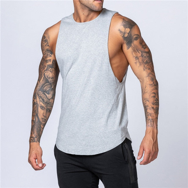 Fitness Singlets Sleeveless Workout Tank Top Men Gym Clothing Bodybuilding Musculation Vest Muscle Shirt Men