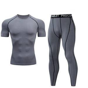 Compression 2pcs Men's Sport Suits Quick Dry Running Sets Clothes Sports Joggers Training Gym Fitness Tracksuits Workout Cloth