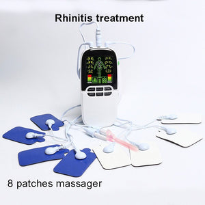 New electro acupuncture point massager with meridian therapy 8pad for body muscul stimulate medical and rhinitis laser treatment