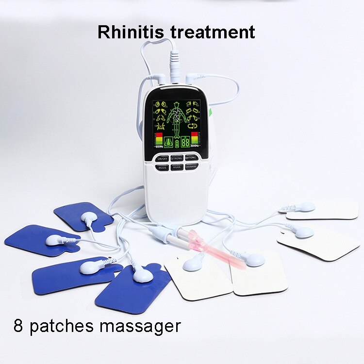 New electro acupuncture point massager with meridian therapy 8pad for body muscul stimulate medical and rhinitis laser treatment