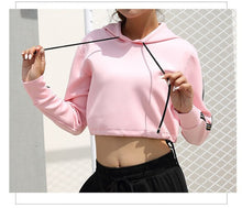 Load image into Gallery viewer, Short Cloth Women Gym Fitness Running Shirts Sexy Sport Long Sleeve Tees Tops Camiseta Pink Yoga Coat P235