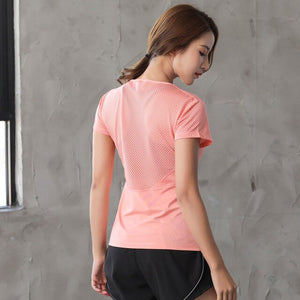 Women Fitness Top Yoga Shirt Summer Mesh Loose Running Shirts Dry Fit Workout Vest Gym Shirt Sport Tank Top Women fitness Cloth