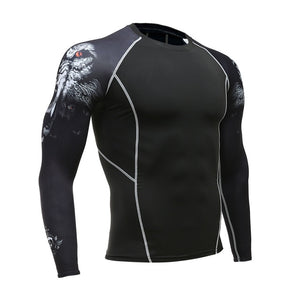 Men Women Fitness Long Sleeve Cycling Base Wear Men Bodybuilding Skin Sport Compression Shirt Bike Training Base Layer clothing