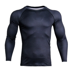 2018 New Long Sleeve T-shirt Sport Men Quick Dry Men's Cycling Base Wear Snake Gym Apparel Fitness Mens Rashgard Tights jerseys