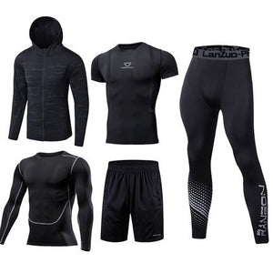 New Running Set Men Sport Suits Soccer Basketball Compression Underwear Running Sets Sport Suits Dress Gym Jogging Fitness Suits